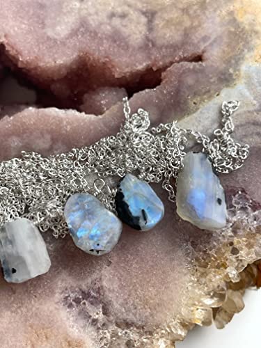 Raw Moonstone Necklaces For Women, Raw Moonstone Crystal Necklace, Moonstone Necklace Sterling Silver .925 16 Inches Moonstone Necklace Handmade Gift For Teenage Girls Made In Usa #TOP7