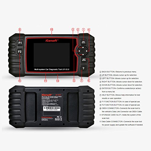 iCarsoft Professional Multi-System Auto Diagnostic Tool LR V2.0 Compatible for Landrover/Jaguar ABS SRS Oil Reset Update for LR II by iCarsoft - Image 3