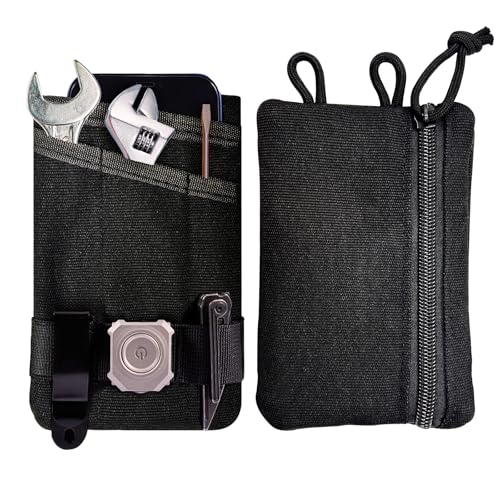 HXOUSE Small EDC Pocket Pouch - EDC Organizer Pouch with 4 Pockets for Men, Mini Pocket Tool Pouch for Knife/Flashlight/Tactical Pen - Men's Small Tool Pouch for Daily Carry