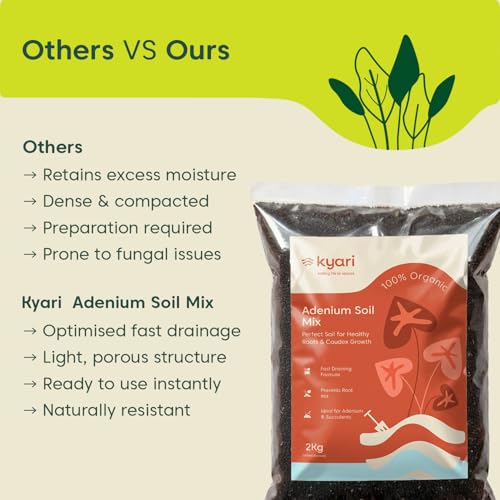 Image of KYARI Adenium Soil Mix 2 kg | Well-Draining Potting Mix for Desert Rose, Cactus & Succulents | Ready to Use | No Amendments Needed