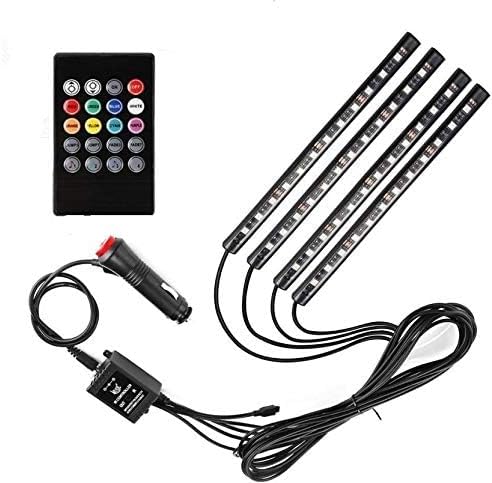 12 LED Multicolor Music Controlled Sound Activated for Car Interior Atmosphere Light (Works with All Cars)