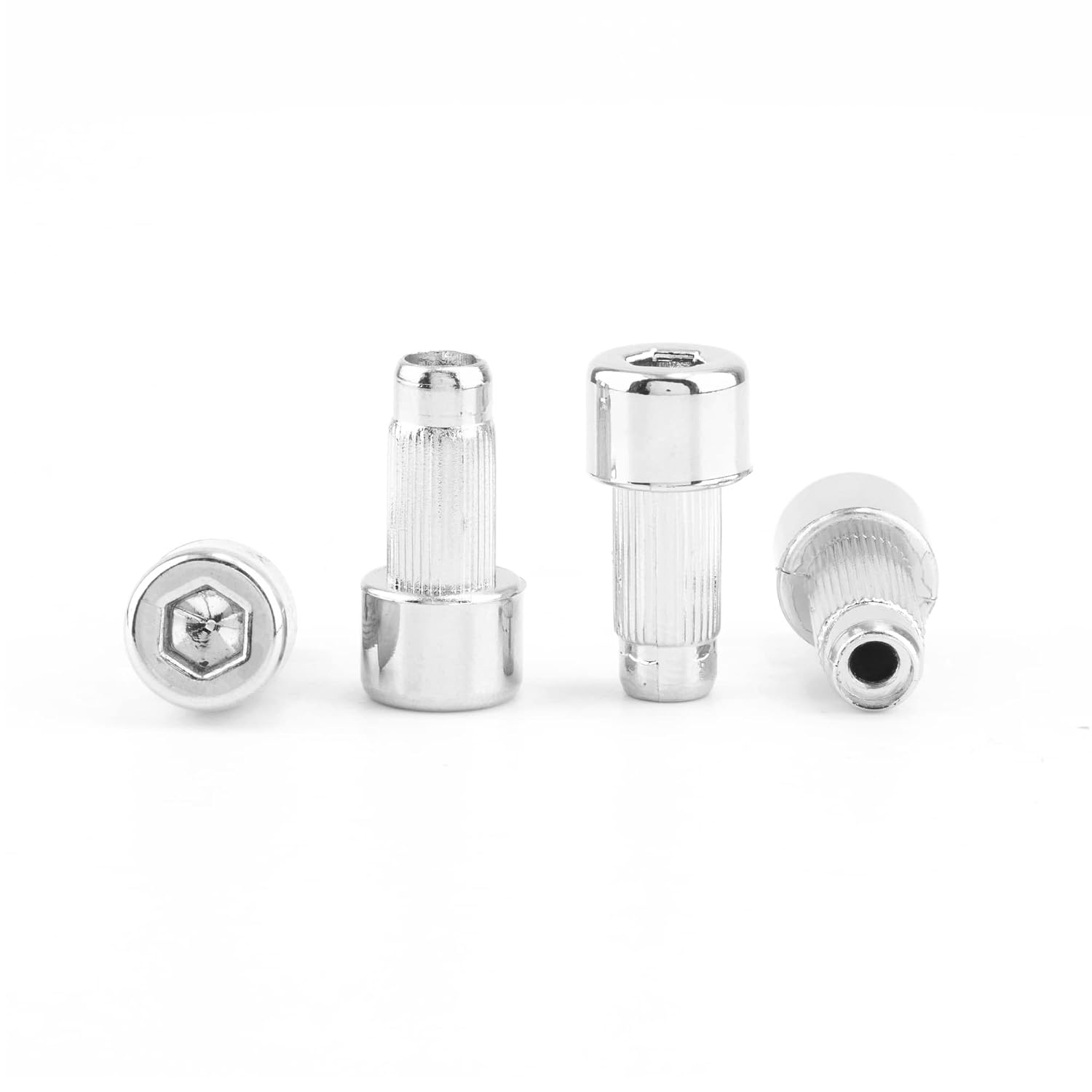 RTrhinoTuning 50pcs Wheel Rim Lip Rivets Nuts of 6.5mm/0.26in Hole Replacement Plastic Chrome Silver Rivets