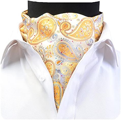 Gusleson Men's Cravat Self Tie Paisley Jacquard Woven Floral Luxury Ascot