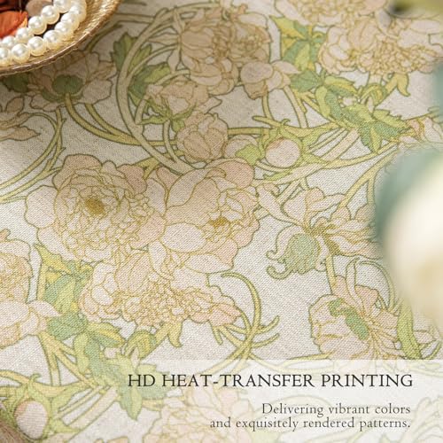 French Linen Tablecloth Rectangular, Vintage Floral Table Cloth, Waterproof Table Cover for Picnic Dining Party Wedding, Sage Green, 55x79'' by Dorachic - Image 8