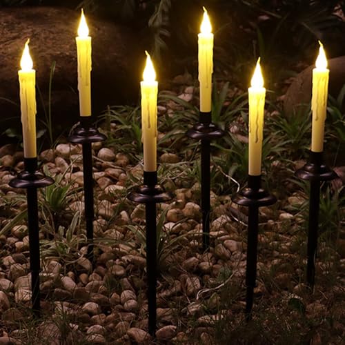 Velas solares sin llama para iluminar senderos oscuros de jardín 3