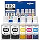 Tinte 102 Multipack kompatibel für Epson ET-2850 ET-4750 ET-4850 ET-2750 ET-2856 ET-3850 ET-4856 ET-15000 ET-3750 ET-2700 ET-3700 ET-2751 ET-2756 ET-2851 Drucker (2Schwarz, C, M, Gelb)