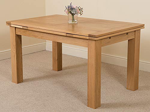 Oak Furniture King Richmond 140cm - 220cm Oak Extendable Dining Table for 6-8 People | Kitchen Dining Table Oak