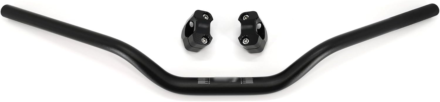 Kierownica motocyklowa, kierownica motocyklowa uniwersalna kierownica motocyklowa ze stopu aluminium 28 mm 1-1/8 cala do kierownicy Dirt Pit Bike Scrambler (kolor: czarny i piony)