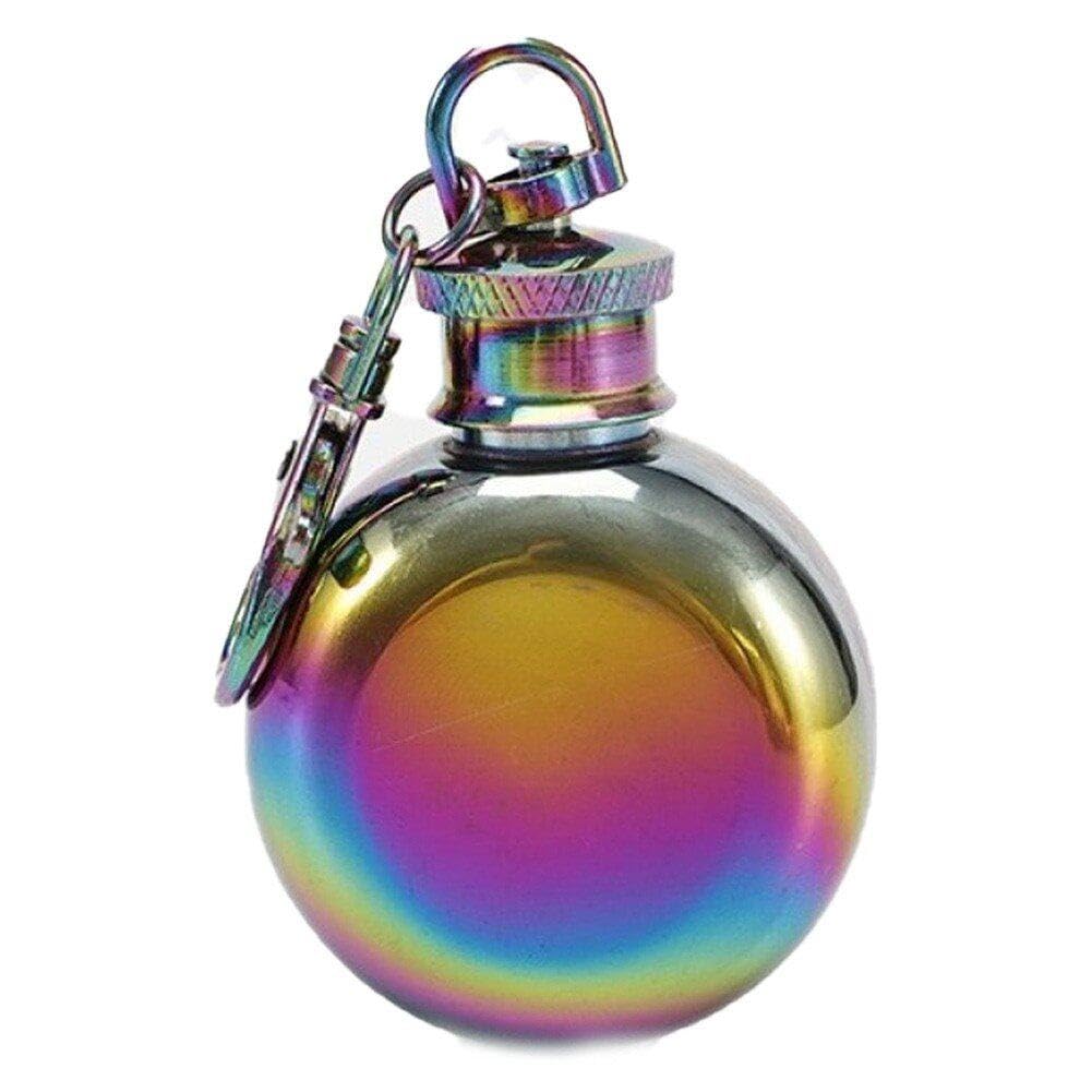 Sanfly Alcohol Flask Keychain Portable Mini Alcohol Flagon with Keyring Useful Stainless Steel Souvenir Gift Keychains