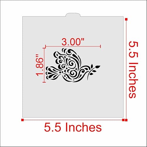 Miniatura 2 de Designer Stencils - Paloma de la paz con rama de olivo