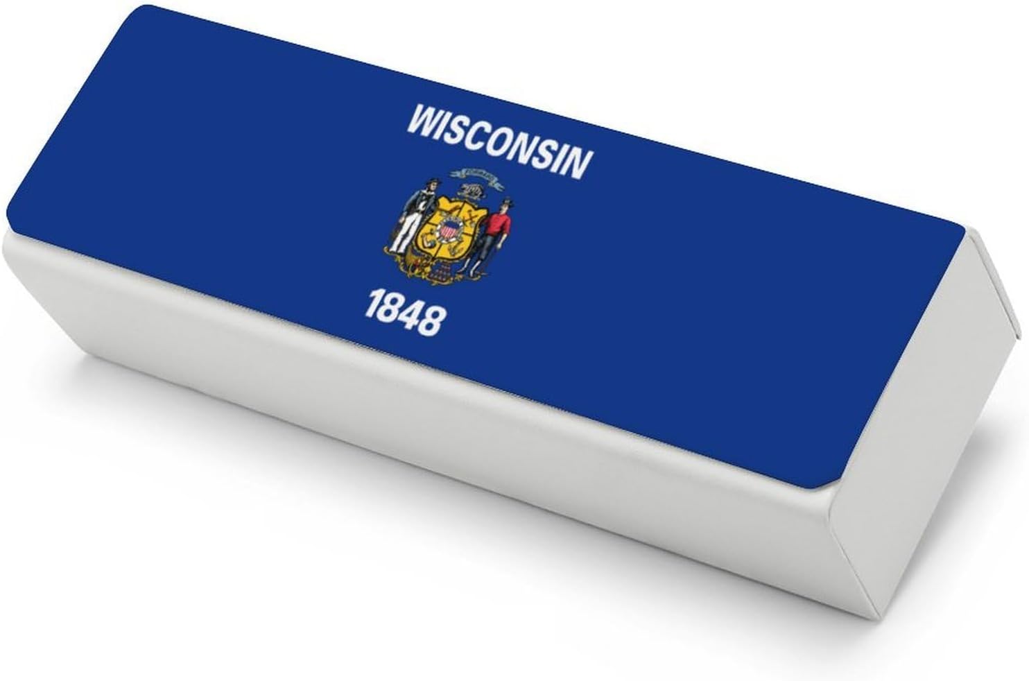 Flag of Wisconsin Eyeglasses Case with Cleaning Cloth