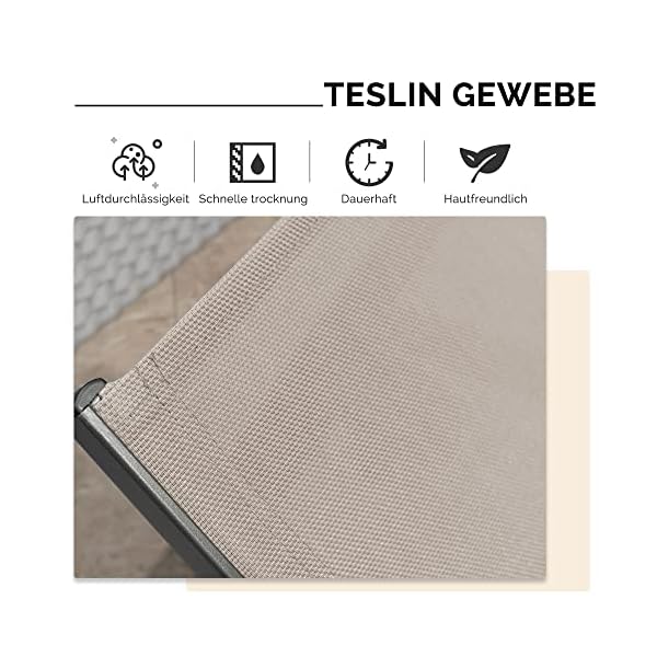 PURPLE LEAF Sonnenliege 2er-Set Aluminium Beige