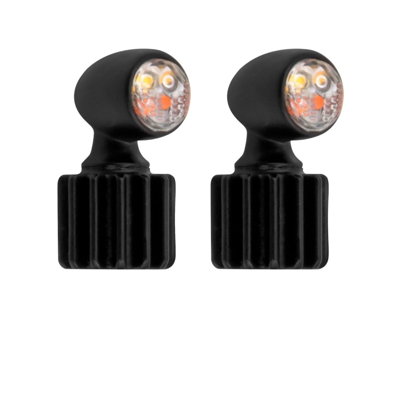 Clignotants Avant LED Pour Harley Softail Sportster Dyna | Mini Indicateurs Orange Noir | Aluminium CNC