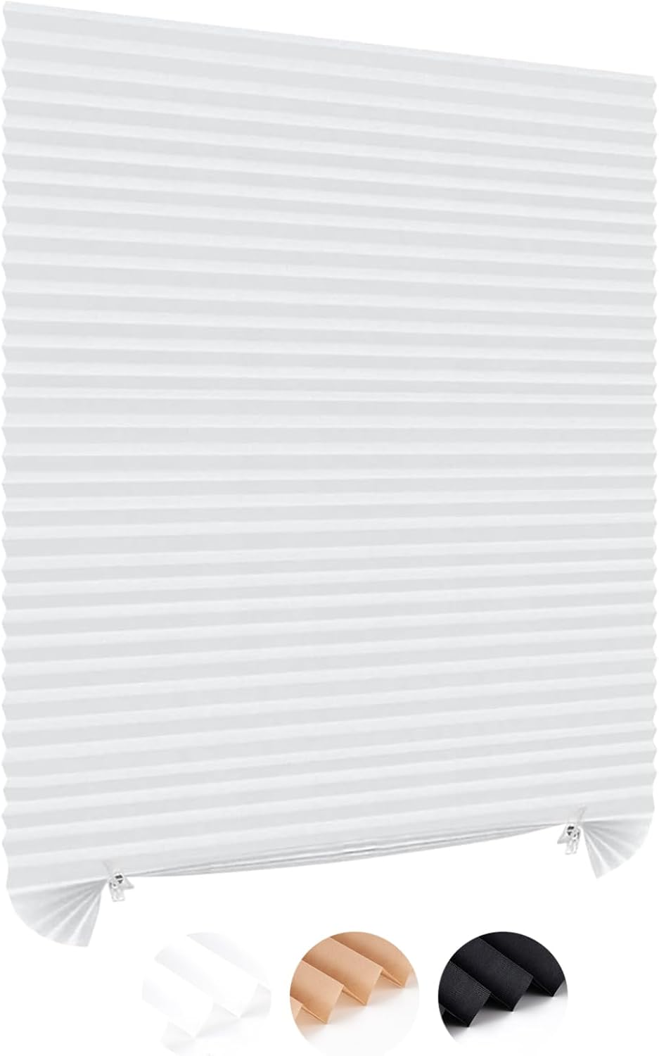 Sholeno Window Blinds Cordless Temporary Blinds for Office White 35x59 Inch