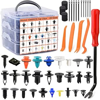 Car Clips 1105PCS Set Car Retainer Clips Bumper Clips Push Pin Clips for Car U-Clip U Nut and Screw Auto Clips Metal Body Panel Clips Fastener Remover Car Door Trim Panel Fender-Toyota Gm Ford Honda
