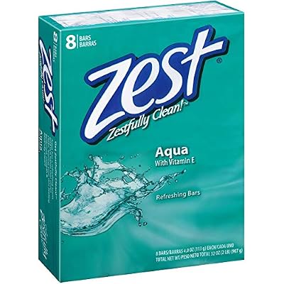 صابون قضبان حمام Zest 4oz 8ct Aqua 2 -Pack