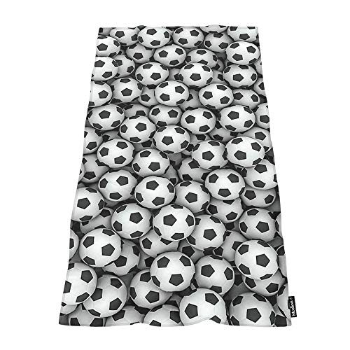 Moslion Soft Bath Towels Cool Soccer Ball Art Amazing Football Comfy Bathing/Beach/Camping Towel for Women Men Girls Boys Large Size 64x32 Inches