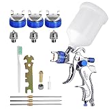 Paint Sprayer HVLP Spray Gun Set,Automotive Paint Gun with 3 Nozzles 1.4/1.7/2.0mm 600cc Cup Paint S