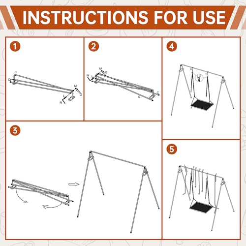 Campfire Swing Grill with Adjustable Grill Cooking Rack,Camp Fire Cooking Equipment Comes With 8 Hooks, Accessories and handbag,Portable Dutch Oven Hanger for Camping, Hiking, Cookware, Bonfire by ABSCONDO - Image 5