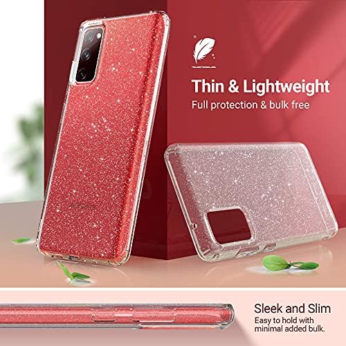 ULAK Case Compatible with Galaxy S20 FE, Clear Glitter Case Sparkly Soft TPU Bumper Cover Bling for Women Girls Transparent Protective Phone Case for Samsung Galaxy S20 FE 4G/5G 6.5 inches - Glitter