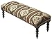 HomeRoots Assorted Wool Jute Upholstery, SHEESHAM Wood Solids Jute Upholstered Bench