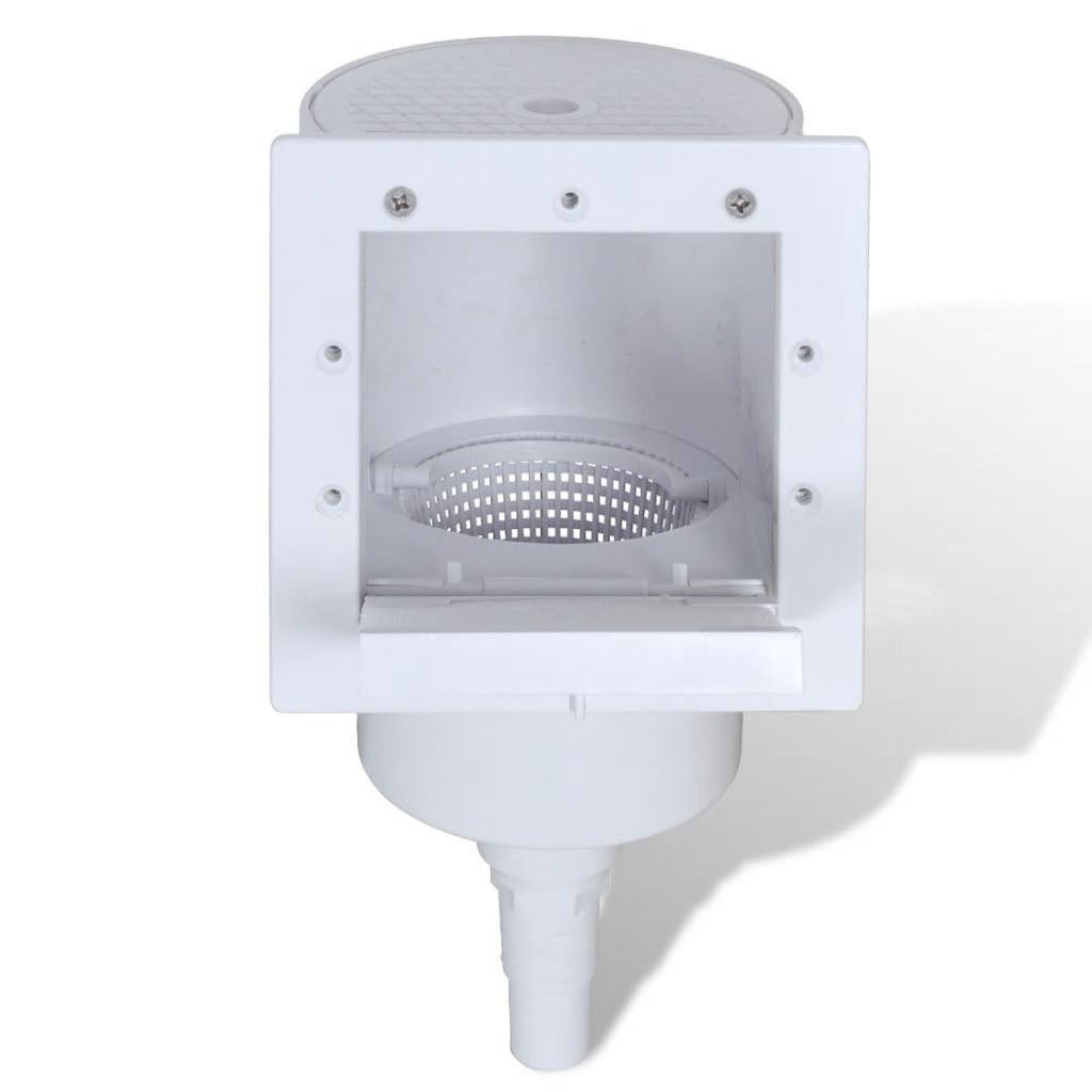 Skimmer per Piscina Set 8 pz 21x25x30,5 cm,Set Skimmer Fisso con Bocchetta d'aspirazione per Piscine con cestello di Raccolta