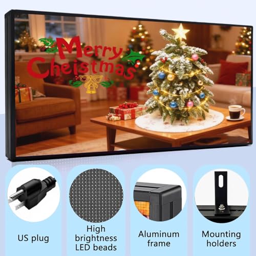 Image of P5 Programmable LED Sign 65 inchx33.5 inch Board High Brightness Scrolling Message Display with WiFi & USB Control for Business Promotion