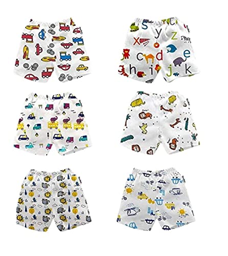 Image of Tinchuk Regular Unisex Printed Shorts, Regular Shorts for Girls and Boy's, (Set of 6, Multi-Coloured)