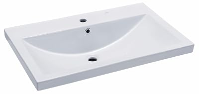 EAGO BH001 Ceramic 32"x19" Rectangular Drop In Sink, White