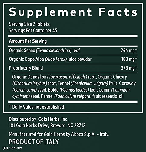 Gaia Herbs Natural Laxative Tablets #TOP16