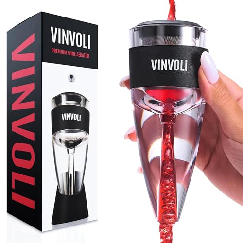 Vinvoli Wine Aerator - Deluxe 2026 Aerator Decanter with Unique Superior Three-Stage Aeration, Sediment Filter, No-Drip Stand - Quality and Convenience for Lovers and Sommeliers