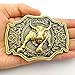 LAXPICOL Fashion Golden Tone Heavy Bull Rider Longhorn Belt Buckle For Men Silver Buckles