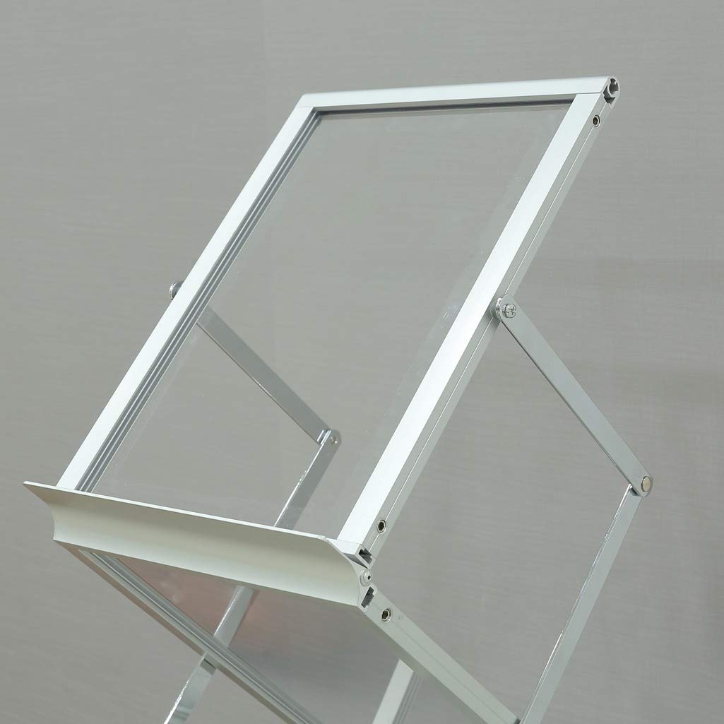 Loywe Prospektständer 6 Ebenen Faltbar, Plexiglas mit Aluminum Rahmen, mit Tragtasche, Prospekthalter Katalogständer Flyerständer Infoständer LW3524