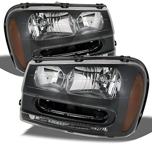 AKKON - For 2002-2009 Chevy Trailblazer Black OE Replacement Headlights Driver/Passenger Head Lamps Pair