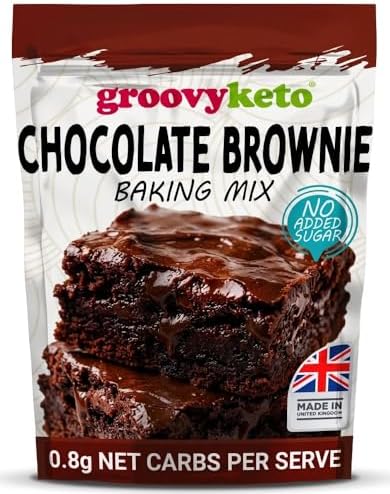 Groovy Keto Chocolate Brownie Mix – 0.8g Net Carbs Per Brownie | Low Carb, Sugar Free | Keto Friendly, Gluten Free Baking Mix, Fudgy Texture