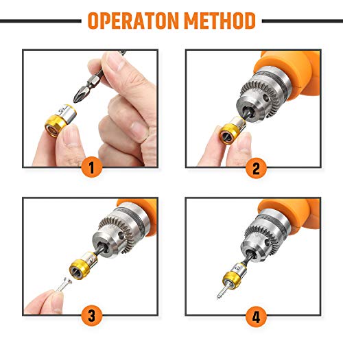 5 Pieces Magnetic Screw Ring Metal Bit Magnetizer Ring Screw Magnetic Holders Fit For 1/4 Inch/ 6.35 Mm Hex Screwdriver And Power Bits(Yellow) #TOP3