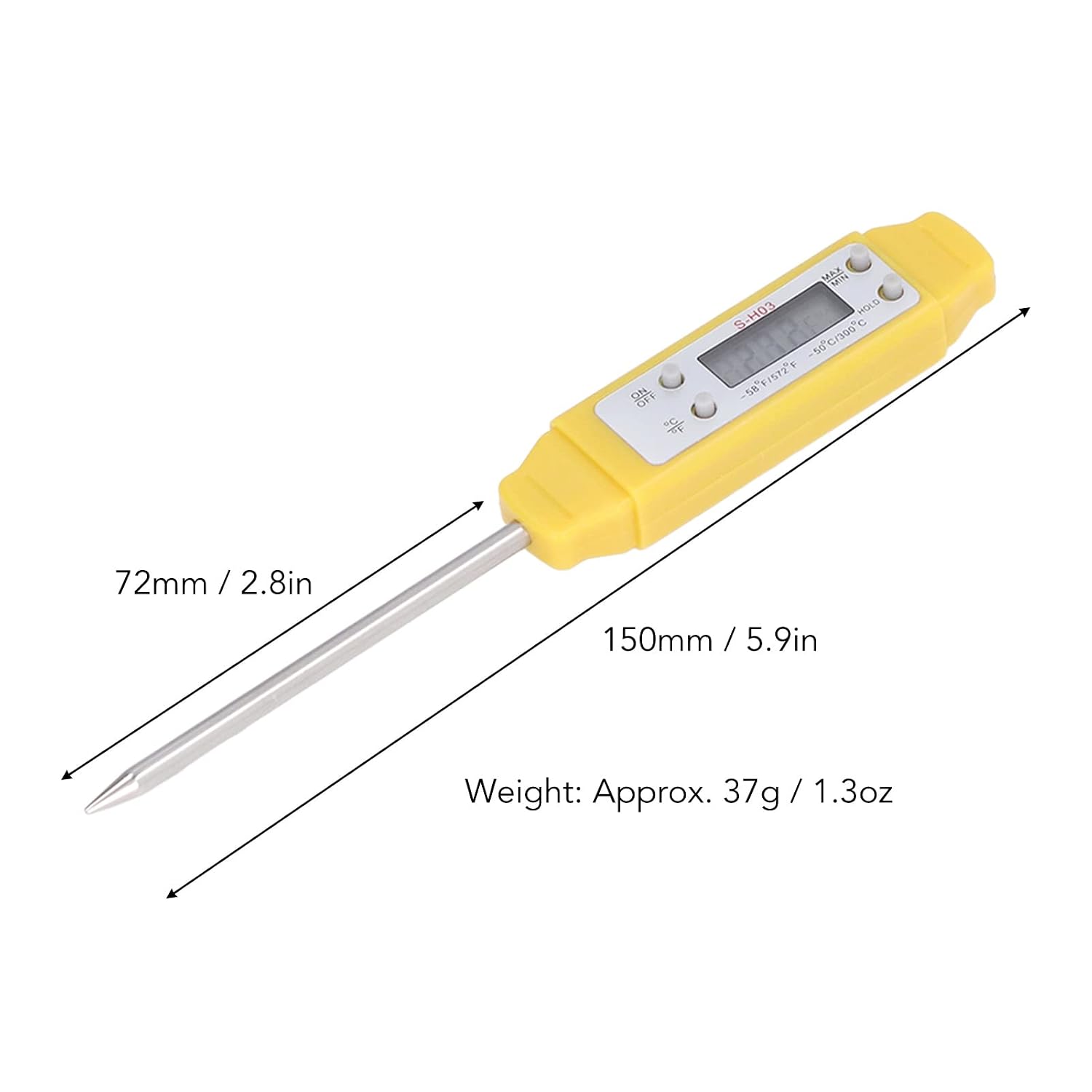 Meat Thermometer Pen, Kitchen Barbecue Meat Oil Temperature Water Type Pocket Digital Thermometers Meter Probe Type Electronic Food Thermometer Read Food for Cooking Red (Yellow) image 5