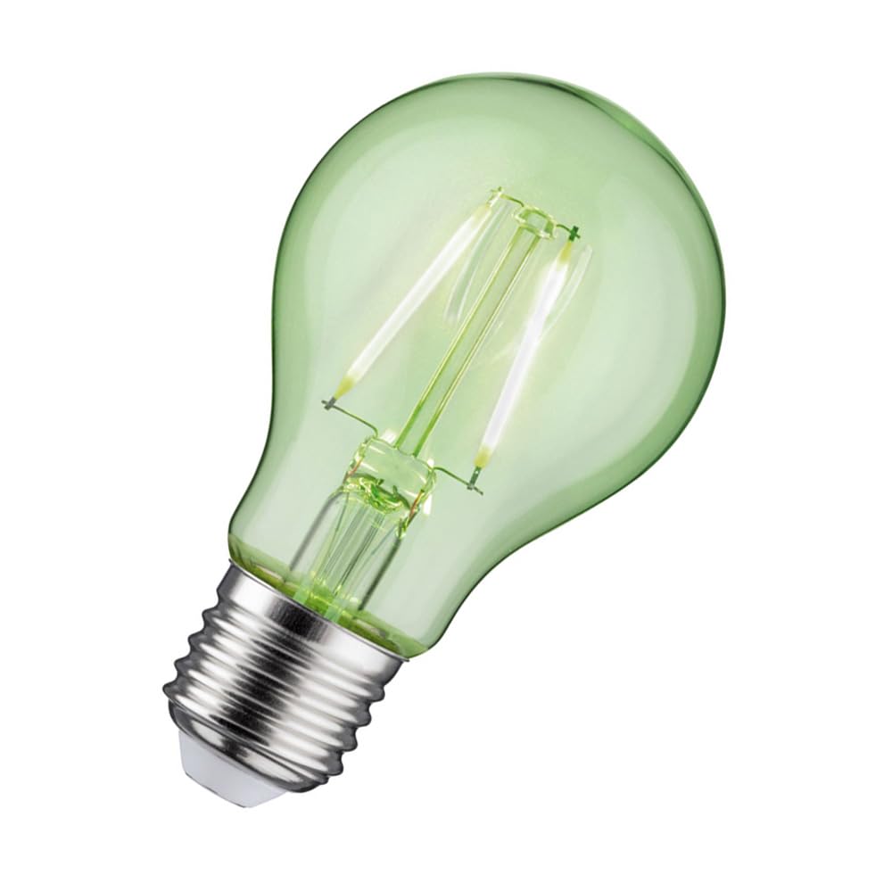 LED Filament Lampe A60 E27 | 1,1W = 15W | 170lm | Grün | Retro-Design | Deko-Leuchtmittel für Party, Garten & Ambiente | 6 Stück