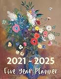 vase 60x60  Five Year Planner 2021 - 2025: Black Colorful Floral Flower Vase: 60 Months Calendar Monthly Planner Schedule Organizer With To Do List (Daily Weekly Monthly Planner)