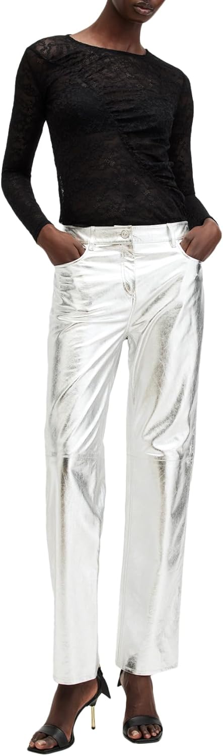 Allsaints Womens Edana Lace Ls Top - Image 4