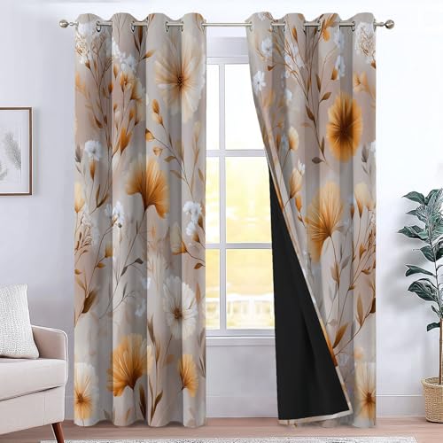 Genérico 75 An X 166 Al Cm Cortinas Estilo Grafiti para Dormitorio Sala De Estar, Oscurecimiento Cortinas con Aislamiento Térmico Flores Hojas para Niños Y Niñas, Multicolor 2 Piezas