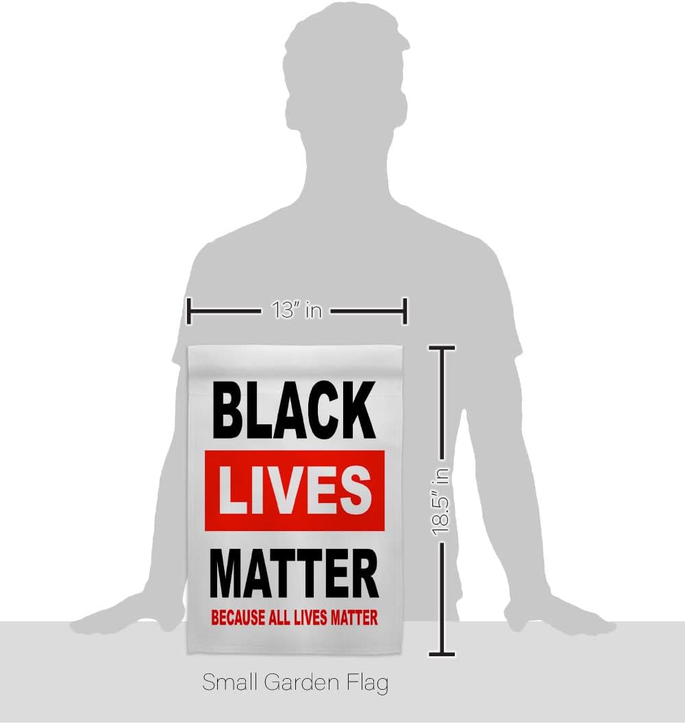 Because All Lives Matter Dorm Decor Banner Wall Art Flag Pole Patio Lawn Garden Room Decorations Indoor Outdoor Tapestry Yard Signs Black History Month BLM African Americans Heritage Made in USA