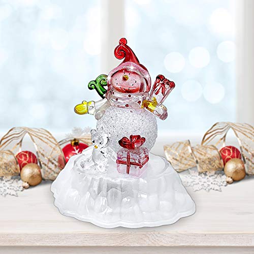 Led Color Changing Snowman Christmas Decoration - Winter Snowman Figurine - Tabletop Snowman Decoration #TOP3
