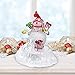 BANBERRY DESIGNS Snowman Light Up Color Changing Christmas Decoration - Snow Man with Red Hat & Packages - LED Figurine - Tabletop Xmas Décor - 5 1/2