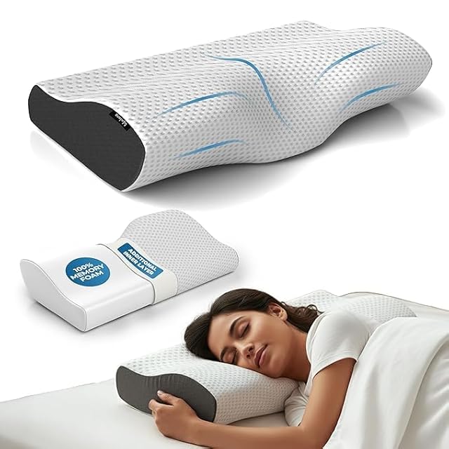 Lifelong Cervical Pillow for Neck Pain | Orthopedic Memory Foam Neck Pillow for Sleeping |Cervical Support for Spondylitis, Back & Shoulder Pain Relief |19x12x3.5 Inch| Comfortable Bed Pillow (LLCP05) view 1