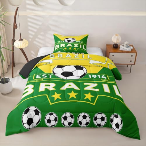 Image of Feelyou Football Soccer Comforter Set Toddler Size Bedding Set