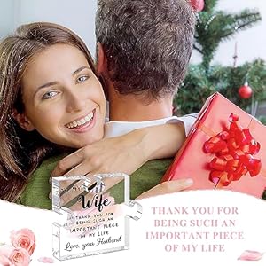 LukieJac Acrylic Puzzle shaped Plaque 47 x 39 Inch Gift for Wife Birthday Thanksgiving Christmas Valentines Day Keepsake for Desk Decoration