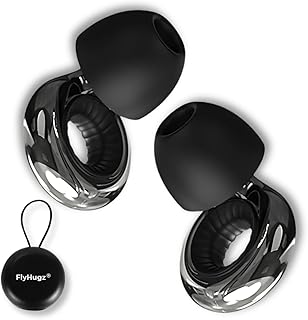 FlyHugz HushLoop - Grey Noise Cancelling Ear Plugs for Sleeping, Tinnitus Relief & Snoring – Reusable Loop Earplugs for Concerts, Travel, Work – with Carry Case