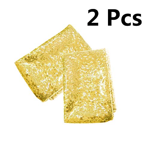 Fecedy 2Packs 12 X 108Inch Glitter Gold Sequin Table Runner For Birthday Wedding Engagement Bridal Shower Baby Shower Bachelorette Holiday Celebration Party Decorations #TOP1