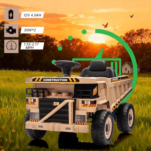 Image of 12V Ride On Toys for Big Kids 12V Ride On Dump Truck Kids' Electric Vehicle
